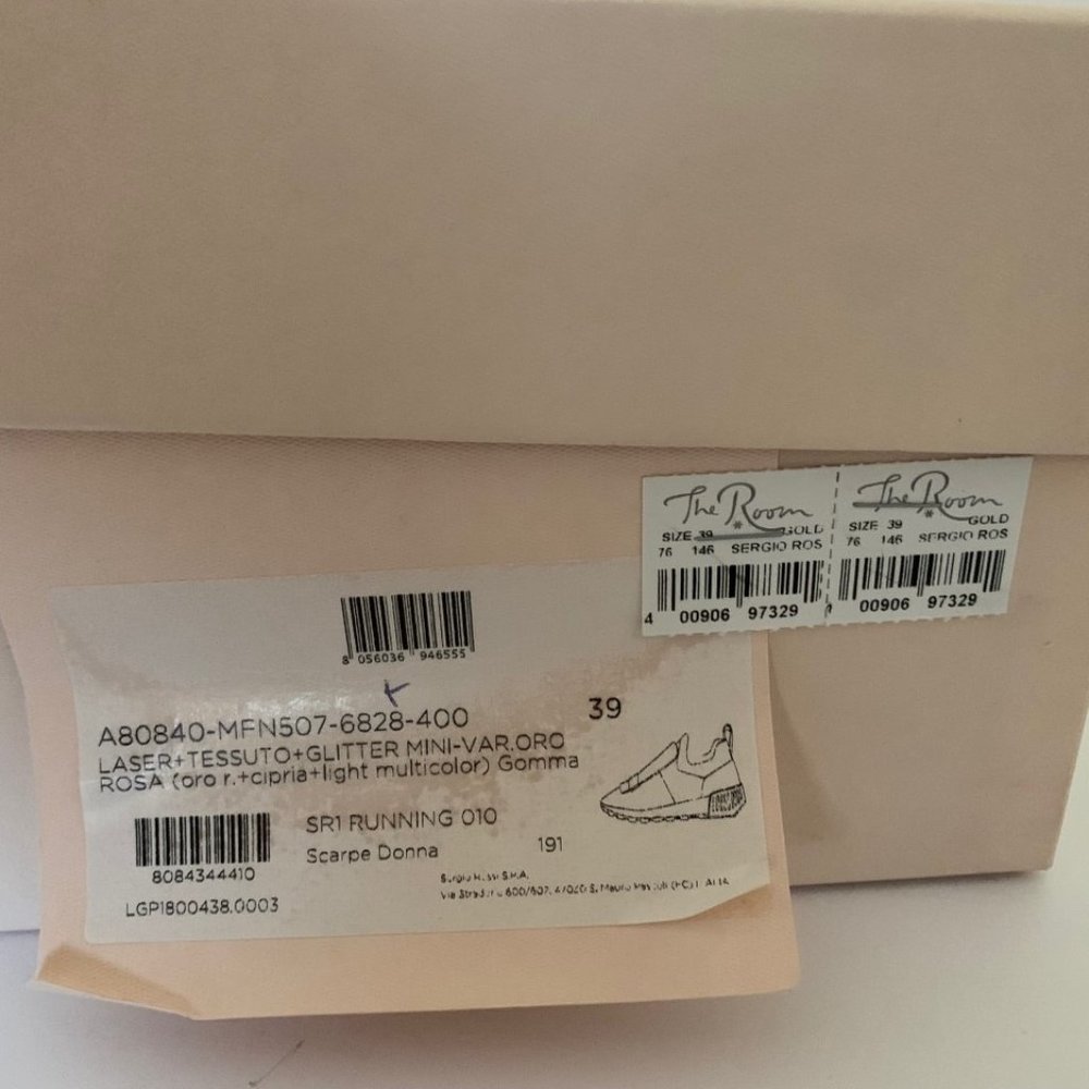 SERGIO ROSSI SR1 SNEAKER ROSE GOLD MSRP $890 - Picture 9 of 9